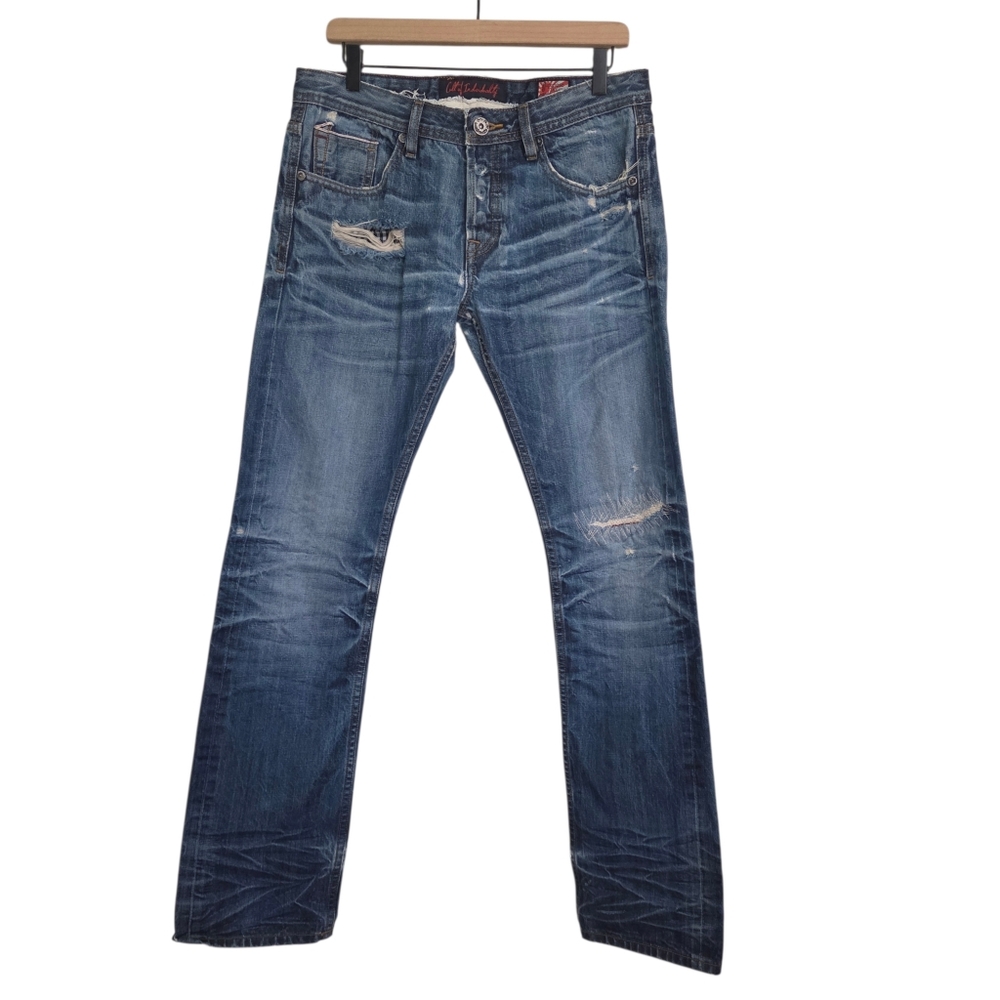 Cult of Individuality | 32x34 Rebel Straight Trashed Selvege Denim Spiderman